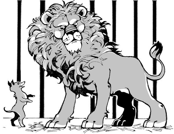 Лев и собака раскраска