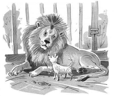 Лев и собачка толстой разукрашка