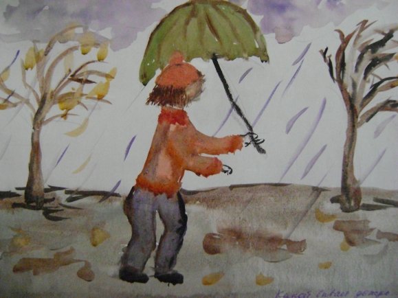 Рисование с детьми поздняя осень