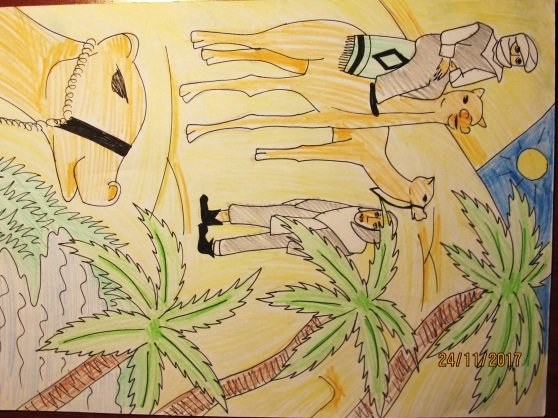 Рисунок к стихотворению Лермонтова три пальмы