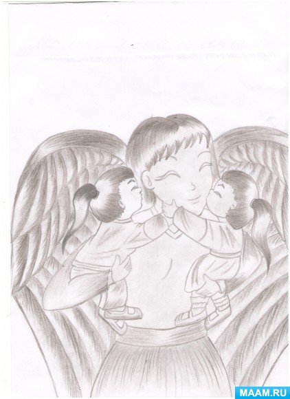 Рисунки на тему мама ангел