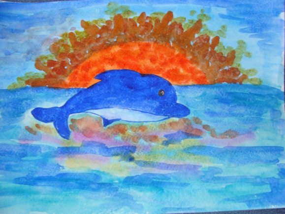 Рисование морской пейзаж подготовительная группа