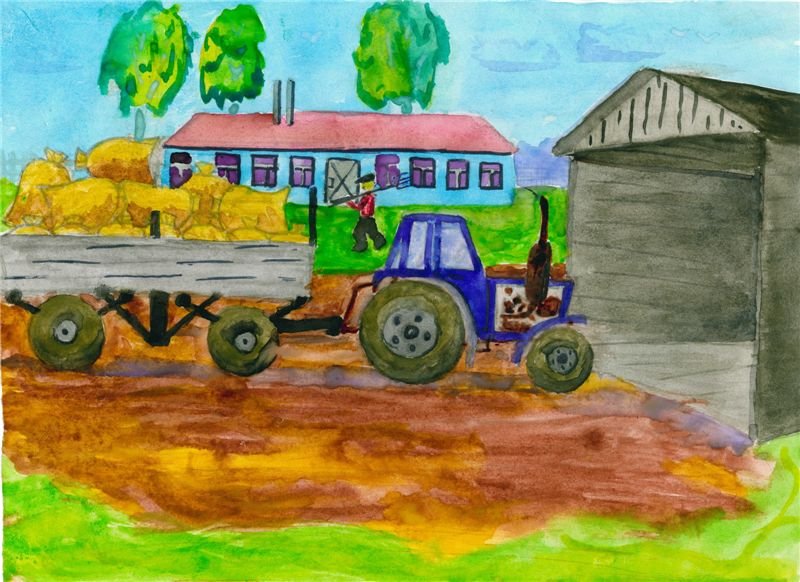 Рисование тема труд людей. Сельское хозяйство глазами детей. Рисунок на тему сельское хозяйство. Детские рисунки на тему сельское хозяйство. Сельскохозяйственные работы рисование.