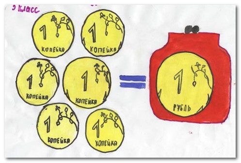 Иллюстрация к пословице копейка рубль бережет