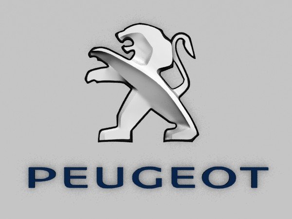 Логотип Пежо на сером фоне