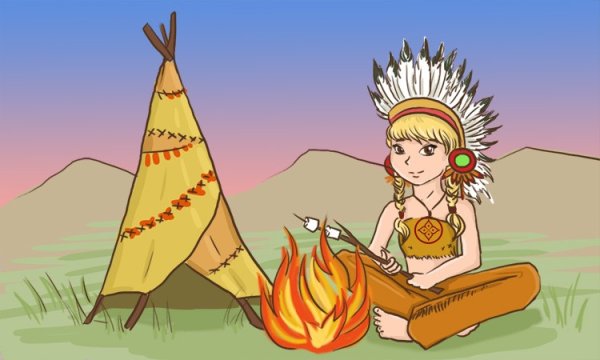 Трафарет индейца