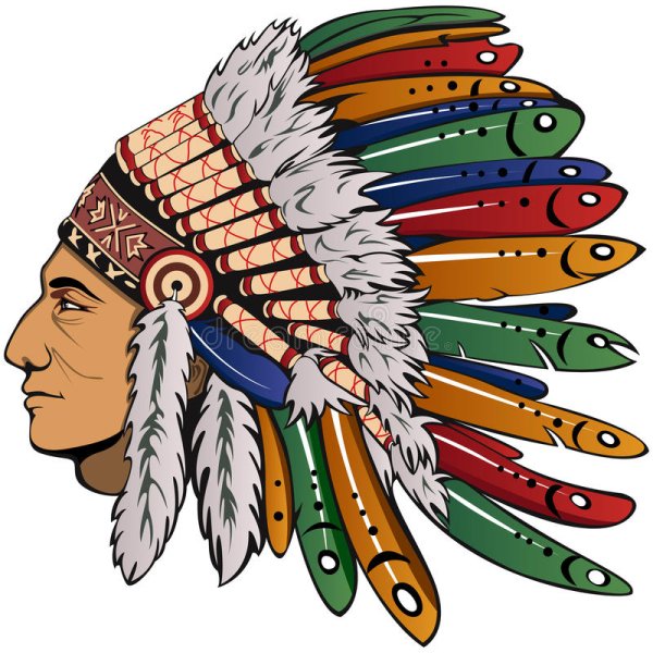 Индеец на прозрачном фоне