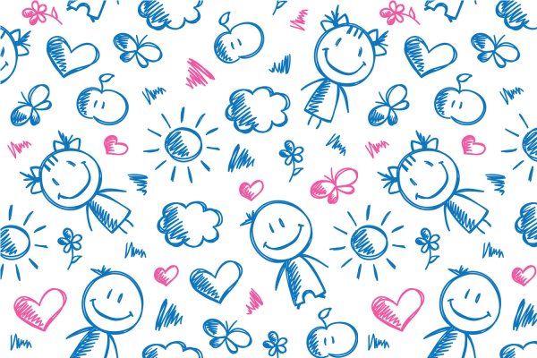 Фон белый с узорами детский