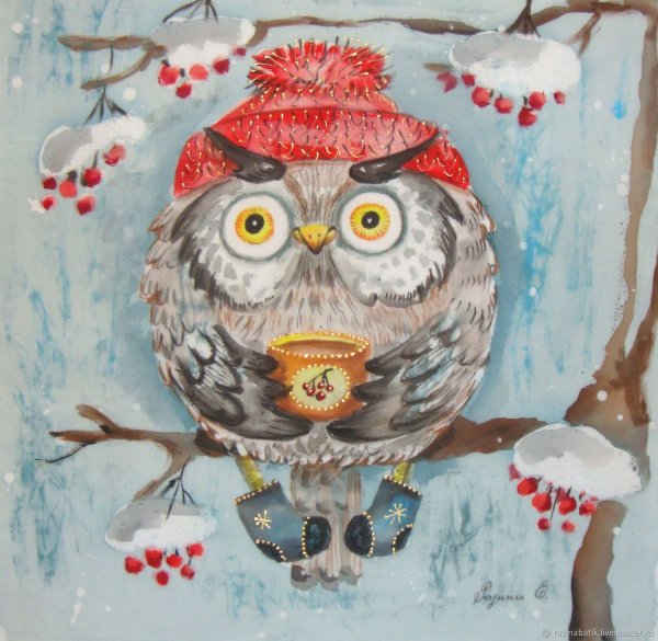 Совенок гуашь