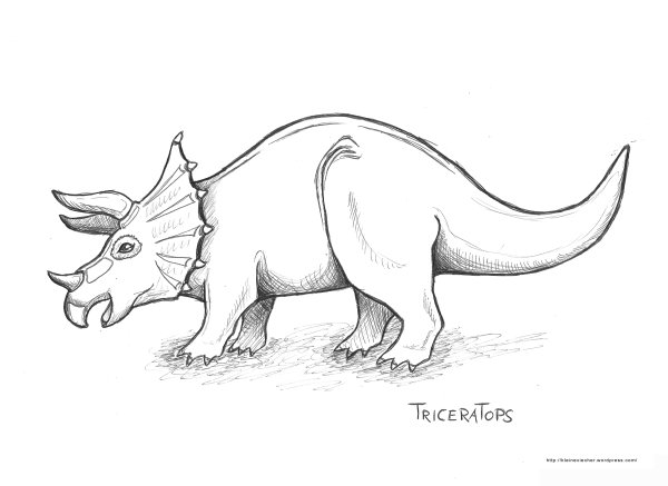 Трицератопс карандашом