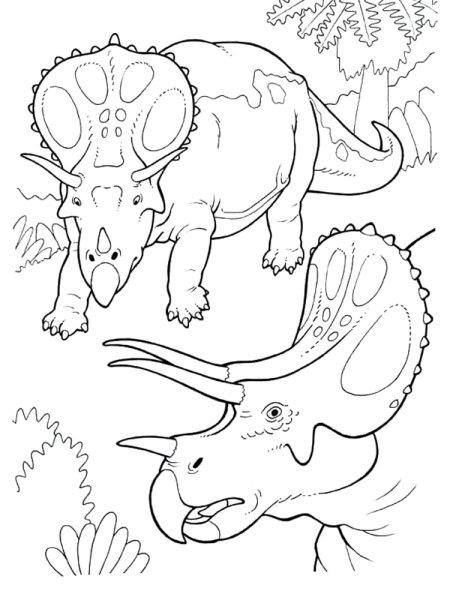 Раскраска трицирапторс