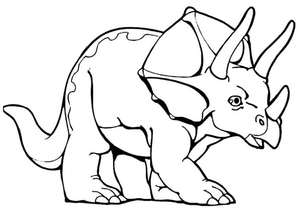 Разукрашки для мальчиков Трицератопс