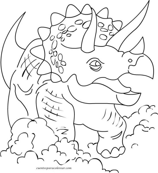 Рогатый динозавр раскраска