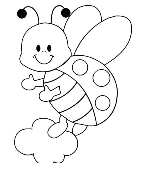 Божья коровка раскраска для малышей