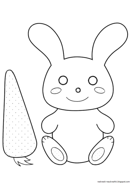 Зайка раскраска для малышей