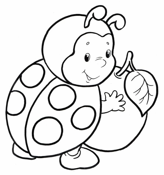 Божья коровка раскраска для малышей