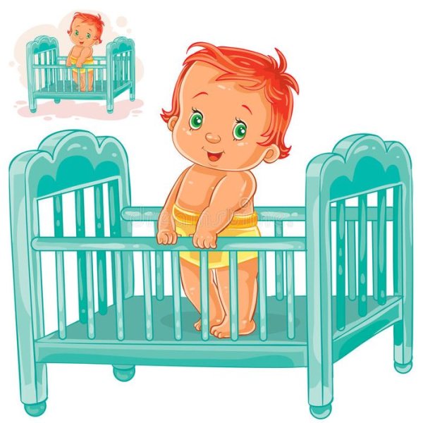 Кроватка для для новорожденного на прозрачном фоне