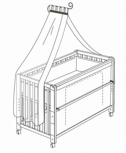 Раскраска детская кроватка