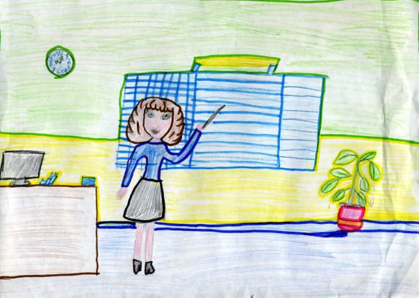 Детские рисунки на тему школа