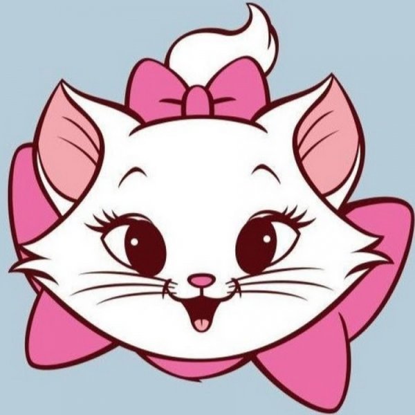 Кошка с розовым бантиком