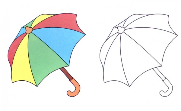 Зонт раскраска