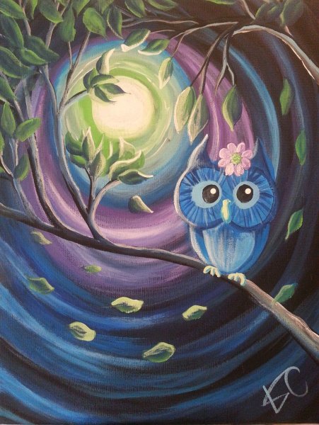 Совушка в гуаши