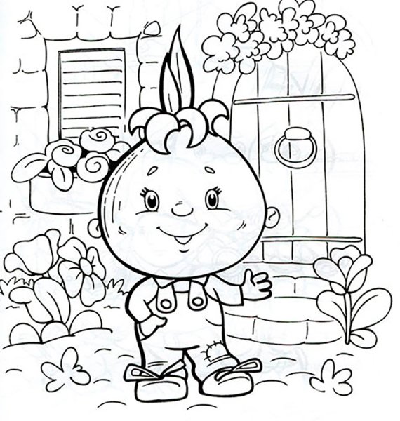 Чиполлино раскраска Чиполлино