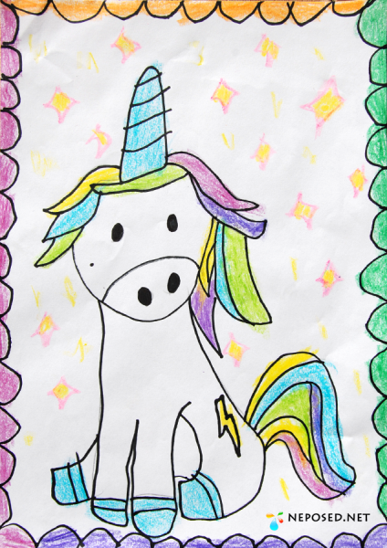 Рисование единорога для детей