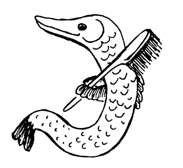 Раскраска детская щука