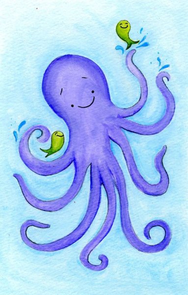 Рисование осьминог