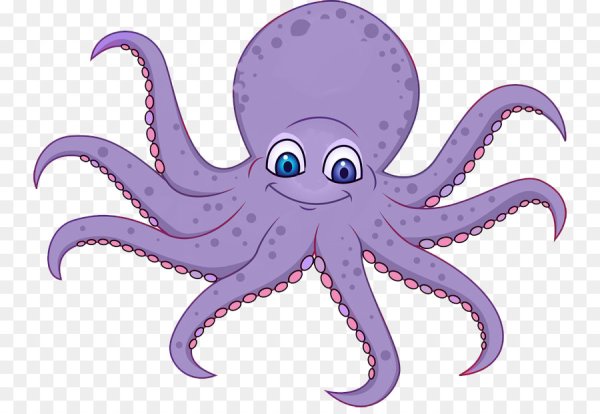 Осьминожка акварелью для детей