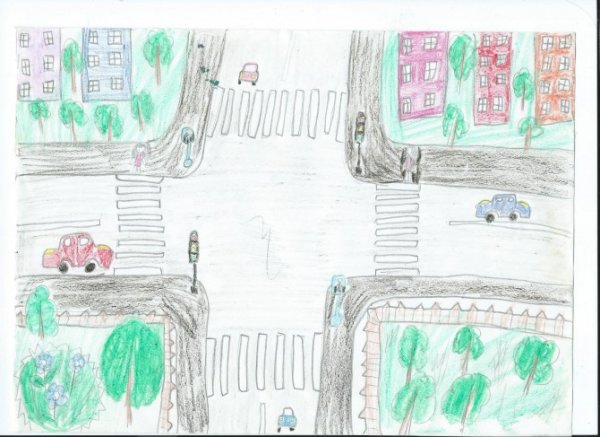 Перекресток рисунок для детей