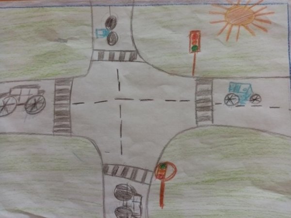 Светофор на перекрестке