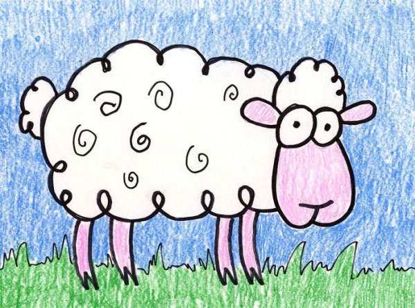 Овечка раскраска