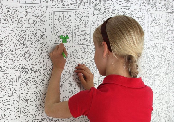 Роспись стен в детской космос