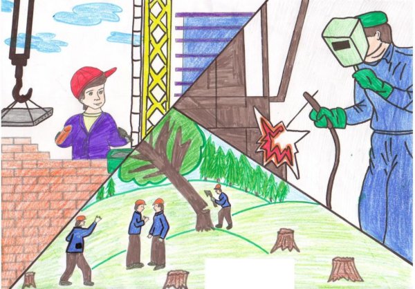 Рисование на тему труд