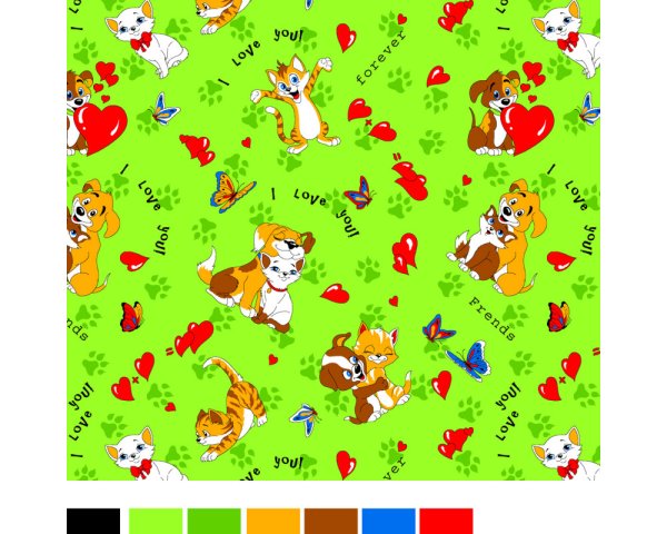 Бязь с детским рисунком