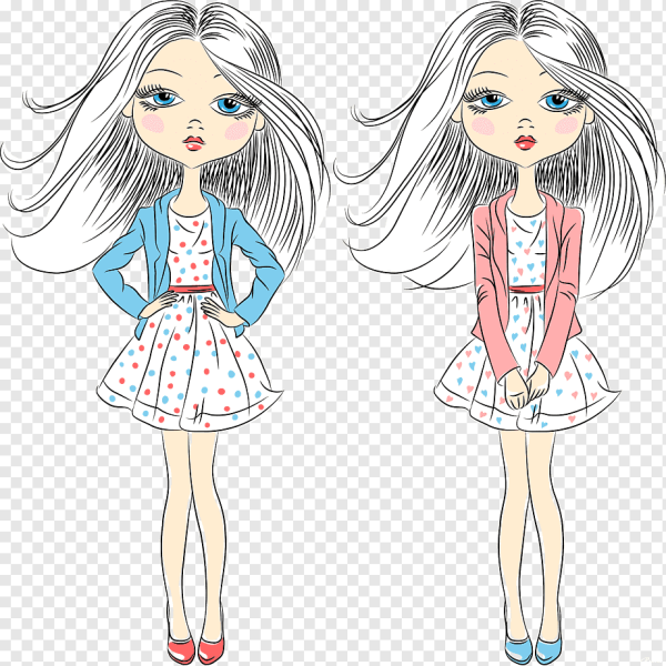 Модные девочки мультяшные