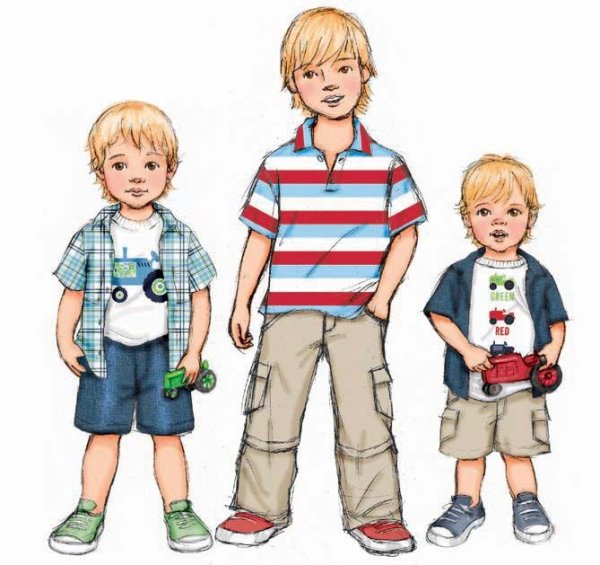 Нарисовать модную одежду для мальчиков