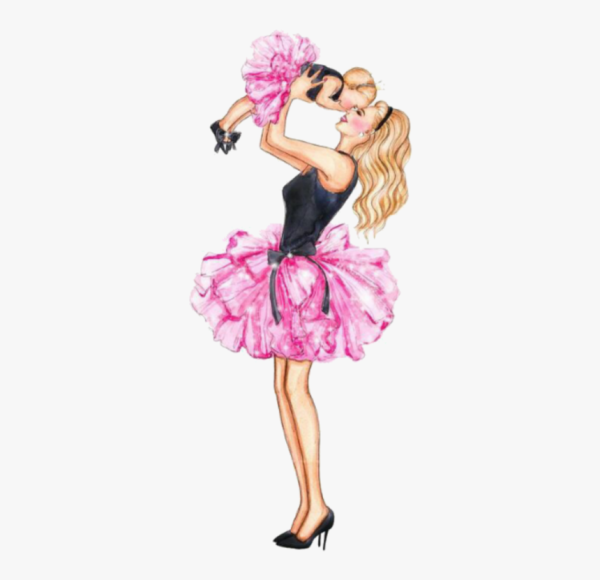 Модные иллюстрации мама и дети