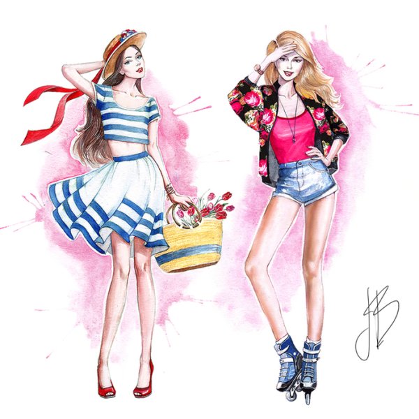 Фэшн иллюстрация дети