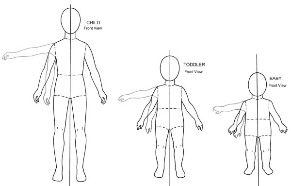 Макет ребенка для рисования одежды