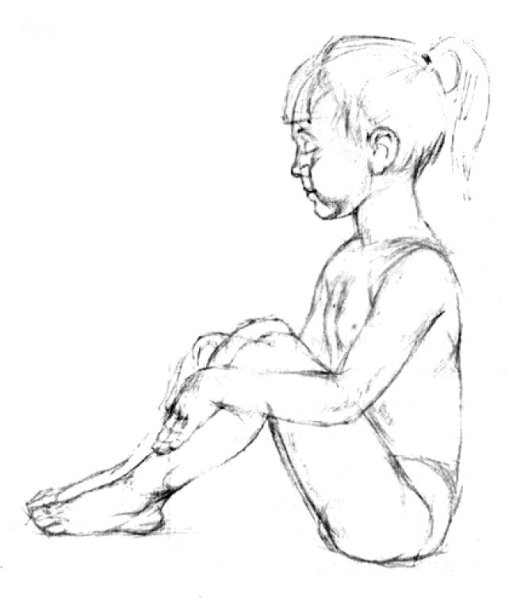 Наброски фигуры ребенка
