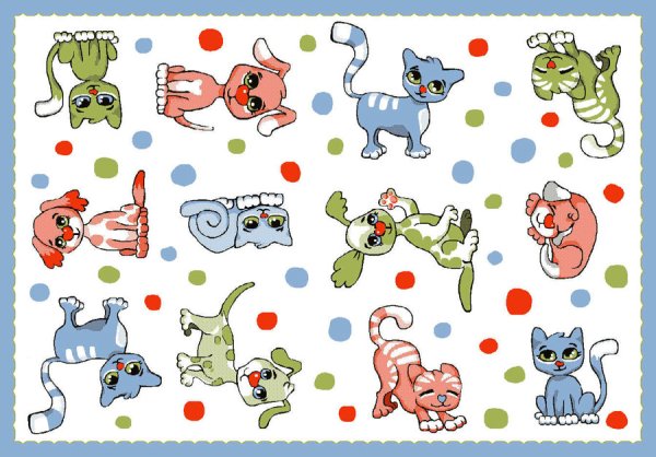 Ковер детский кошка собака