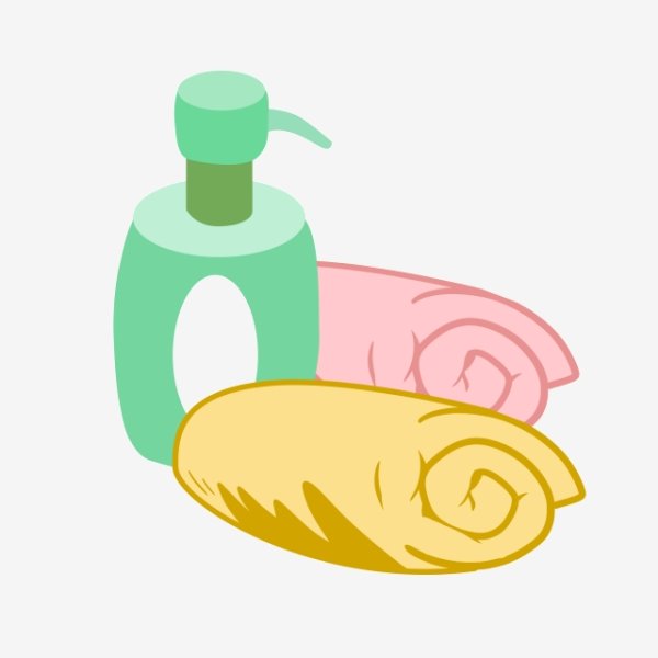 Нарисовать полотенце и мыло