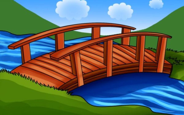 Мост с рекой для детей