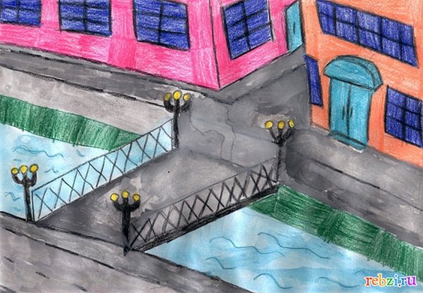 Мост рисовать детский сад