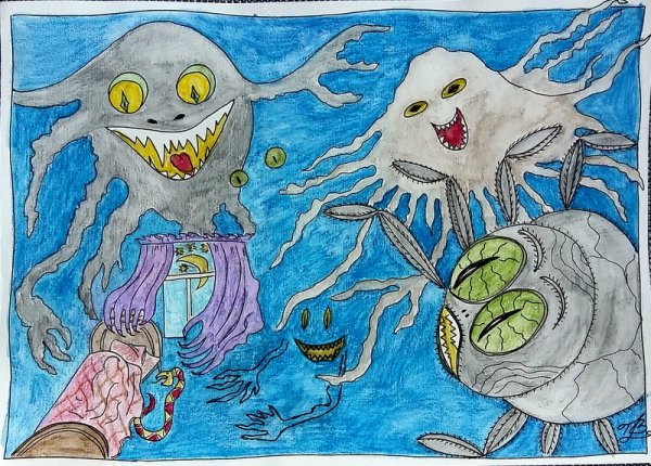 Детские рисунки на тему страх