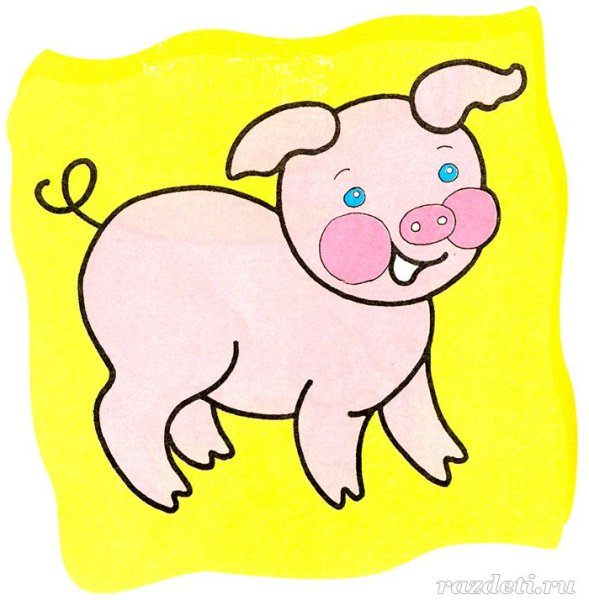 Рисование поросенок с детьми