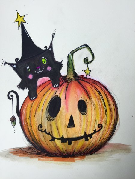 Детские рисунки на Хэллоуин